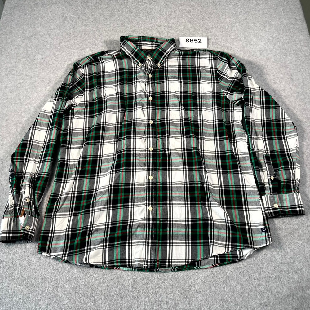 Chaps Flannel Shirt Mens 2XL Multicolor Plaid Cotton Button Down Long Sleeve